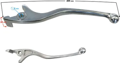 Produktbild von Bremshebel B-Max aus hochfestem Aluminium, Silber, 205 mm Länge, 8 mm Bohrung