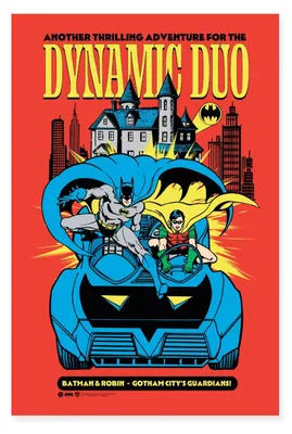 Produktbild von Spreadshirt Batman Dynamic Duo Batman Und Robin Poster 60x90 cm, One size, Weiß