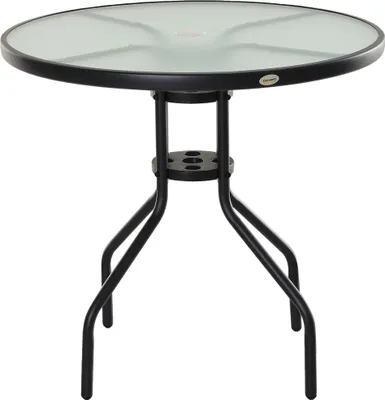 Produktbild von Outsunny Gartentisch Balkontisch Bistrotisch Garten Beistelltisch mit Schirmloch
