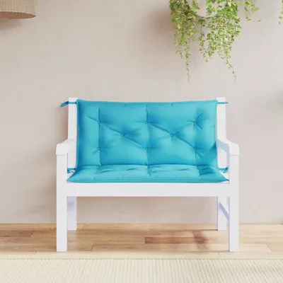 Image de The Living Store Coussin pour banc de jardin 2 pcs. Turquoise 100x50x7 cm Tissu