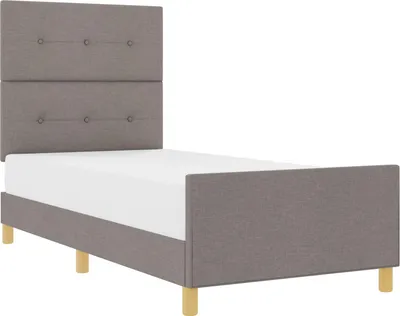Zdjęcie produktu dla vidaXL Rama łóżka z wezgłowiem w kolorze szarym 80 x 200 cm z tkaniny