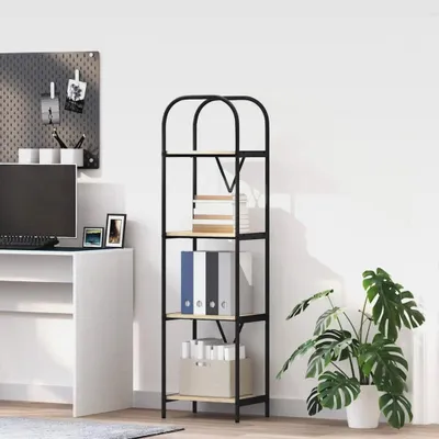Produktbild von Bücherregal Sonoma-Eiche 40 x 30 x 146 cm Holzwerkstoff Lagerregal für Garage, Abstellraum, Kellerregal