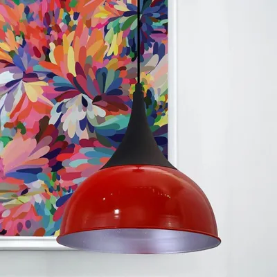 Produktbild von bamyum Pendelleuchte Mabbe Esstisch Modern Ø30 cm Rot, Küchenlampe Hangend, Hängend E27, Vintage, Hängelampe Küche Wohnzimmer