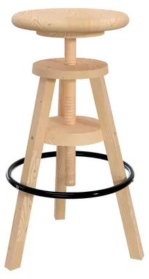Produktbild von Barhocker Holz mit Schraube - Naturlack