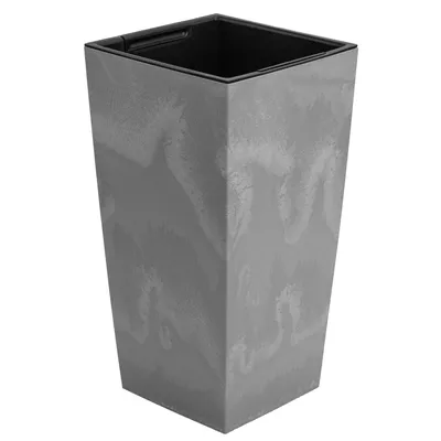 Obrázek produktu pro Květináč Imitace Beton světle šedá 40 x 40 x 75 cm s Vložkou s úchyty plantážník plast