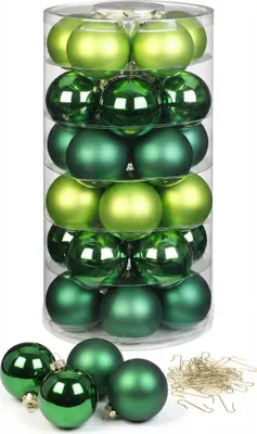 Produktbild von Weihnachtskugeln Evergreens 30 Stk 6cm + Haken