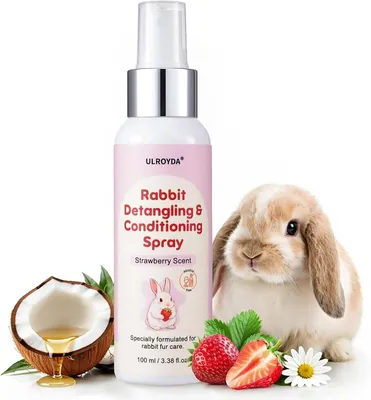 Immagine prodotto di Spray per rimuovere il pelo superfluo, profumato alla fragola, da 250 ml, specifico per conigli a pelo lungo