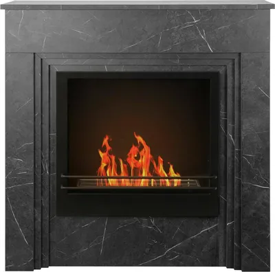 Image de Kinsasa - Cheminée Éthanol, 96x35x96h cm Noir, Capacité 1,8 L
