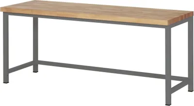 Produktbild von STIER Höhenverstellbare Werkbank Premium, 200x70x84-104cm, pulverbeschichteter Stahl & Buche