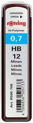 Image de Mines Rotring Polymer, HB, 0,7 mm