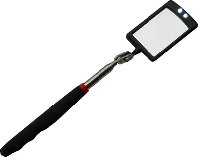 Produktbild von Teleskop Inspektionsspiegel mit 3 x weiße LED 84x52 mm 87 cm Überwachungsspiegel