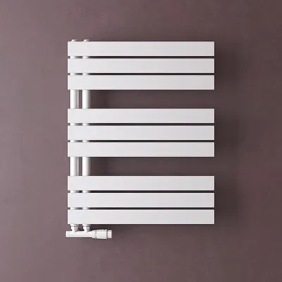 Immagine prodotto di doporro Radiatore da Bagno 76x60cm, Radiatore Piatto Termoarredo da Bagno Riscaldamento Elettrico o da Acqua Calda FN Portasciugamani in Acciaio, Bianco