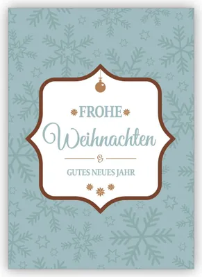 Produktbild von 4x Edle grafische Weihnachtskarte mit Schneeflocken: Frohe Weihnachten & gutes neues Jahr.