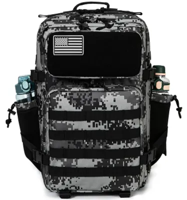Produktbild von Taktischer Rucksack 45L Camo Outdoor Wandern Camping w Himmelblau 1.0 Black CP