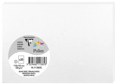 Produktbild von Clairefontaine Karte C6 Pollen 210g perlmut weiss