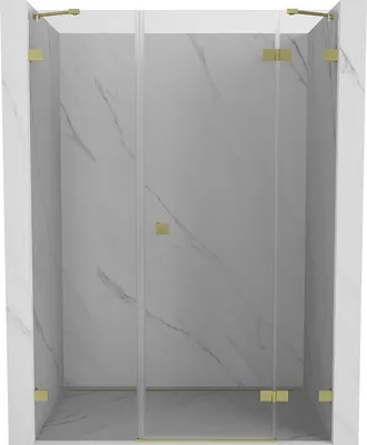 Image de Mexen Lunar Porte de douche battante droite 150 cm, transparente, or brossé - 834S-150-050-55-00-P