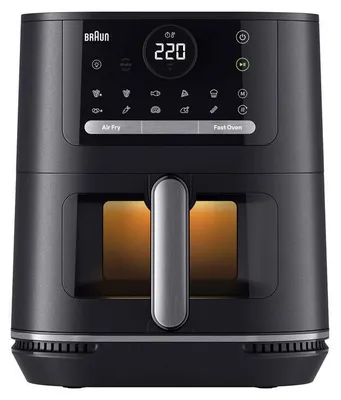 Produktbild von Braun HF 5055I BK, Heißluftfritteuse, 6 l, 80 °C, 220 °C, Einzelbild, Schwarz