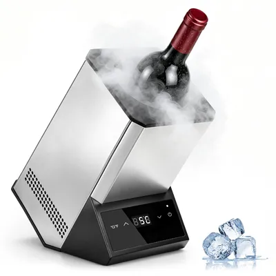 Produktbild von Edelstahl Elektrisch Weinkühler, 750ml Sektkühler für Wein Champagner 24h | 5-18°C | 39 dB | bis Ø9cm, Sensor-Touch, Party, Geschenk für Weinliebhaber