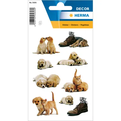 Immagine prodotto di HERMA Sticker DECOR cuccioli di cane e gatti 9x16,3 cm adesivi