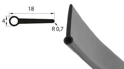 Produktbild von NP22 Notenprofil EPDM Kederprofil Gummi Profil Keder Dichtprofil Dichtungsprofil Gummi