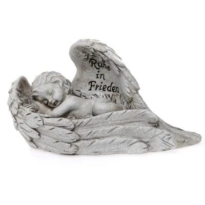 Produktbild von Grabdeko Engel in Flügel 11,5 x 5 x 6 cm  Grabverzierung - Grabdekoration - Grabschmuck Friedhof - Grabschmuck für Hunde - Grabschmuck