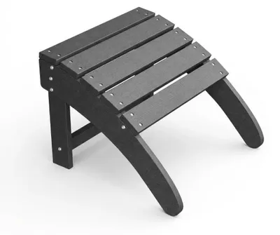 Zdjęcie produktu dla Podnóżek Adirondack – siedzisko ogrodowe – odporny na warunki atmosferyczne, wykonany z tworzywa HDPE – podnóżek – idealny do ogrodu, tarasu, basenu i werandy – kolor: szary