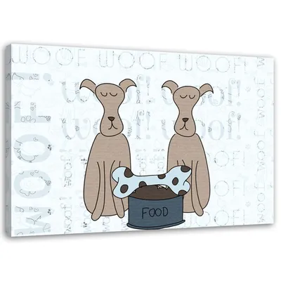 Produktbild von Leinwandbild hundeknochen 90x60 cm Feeby blau wandbild bereit zum aufhängen