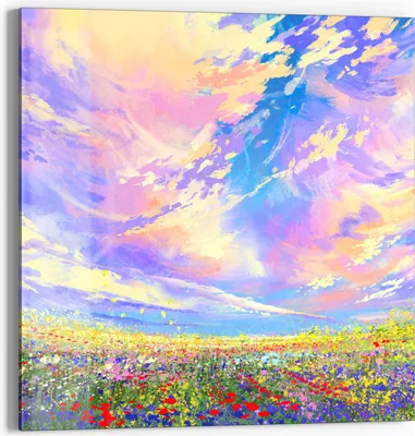 Produktbild von DEQORI Glasbild Echtglas 30x30 cm 'Himmelsfarbenspiel' Wandbild Bild modern Deko