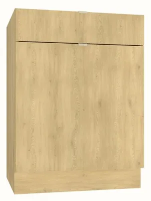 Produktbild von Küchenunterschrank 60 cm - Cremona-Eiche - Universelle Frontmontage - ohne Arbeitsplatte - mit 1 Schublade - Soft-Close-Mechanismus