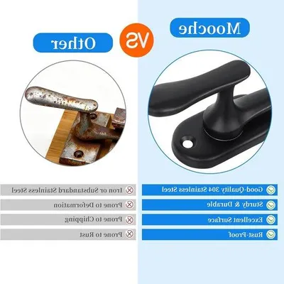 Immagine prodotto di Serratura scorrevole in acciaio inossidabile per sistemi scorrevoli, con sistema di bloccaggio di sicurezza, resistente e durevole, colore nero, ideale per sistemi di controllo degli accessi