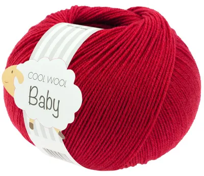 Produktbild von Lana Grossa COOL WOOL BABY 50 g sanfte Babywolle, super fein, atmungsaktiv 220 m Farbe 343 - Kirschrot