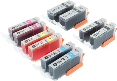 Produktbild von vhbw 10x Tintenpatronen kompatibel mit Canon Pixma MG5300, MG6250, MX715, MG6150, MG8250, MG5350, MG8240, MG6100, MG8150 Drucker + Chip (Kompatibel)