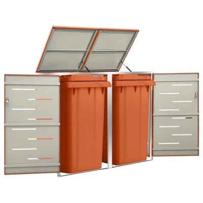 Produktbild von vidaXL Mülltonnenbox für 2 Tonnen 138x77,5x112,5 cm Edelstahl