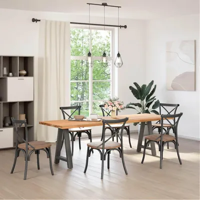 Imagen del producto de vidaXL Patas para mesa en forma de A, 2 unidades, color antracita, 50 x (72-73) cm, acero