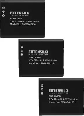 Produktbild von EXTENSILO 3x Akku Ersatz für Kodak LB-052 für Kamera (770 mAh, 3,7 V, Li-Ion)