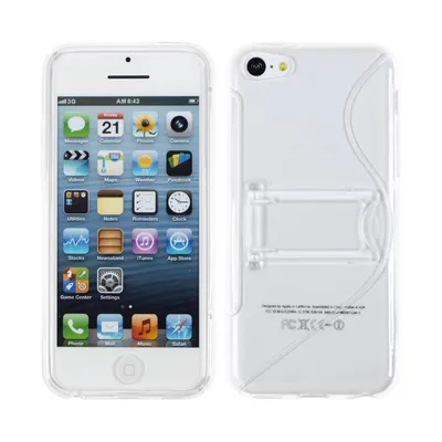 Produktbild von PhoneNatic Case kompatibel mit Apple iPhone 5c - clear Silikon Hülle Aufstellbar + 2 Schutzfolien
