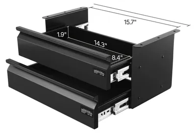 Productafbeelding van Onderbureau-opberger, 2-laags ontwerp, met soepele glijmechanisme, 40 cm