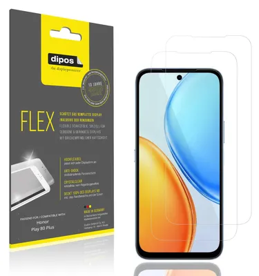 Immagine prodotto di 2x Pellicola protettiva per Honor Play 80 Plus, rivestimento al 100%, Protezione dipos Flex