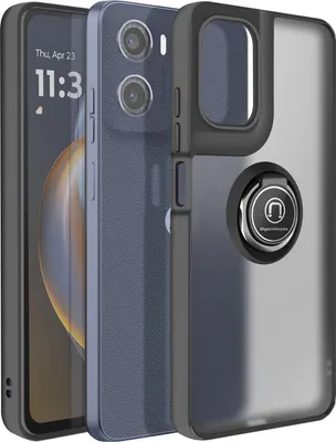 Obrázok produktu pre Avizar, kryt Motorola Moto E15 krúžok magnetický držiak matný, čierny