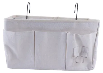 Hängende Aufbewahrungstasche fürs Bett, 35x20x12 cm, weiß