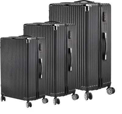 Imagen del producto de Conjunto de maletas de 3 piezas (M/L/XL), color . Maletas rígidas de ABS, ligeras, con ruedas de 360° y cerradura numérica TSA