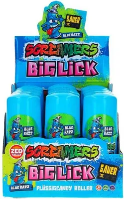 Obrázok produktu pre Zed Candy Screamers Super Sour Big Lick Blue Razz (12 x 60 ml)