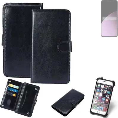 Produktbild von K-S-Trade 360° Hülle kompatibel mit Xiaomi Civi 4 Pro schwarz Kunstleder Case BookCase WalletCase Kunstlederederhülle Handyhülle, Rundumschutz
