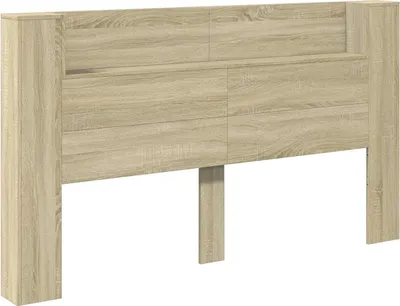 Image de vidaXL Armoire tête de lit avec LED et étagère Sonoma 180 x 16,5 x 103,5 cm