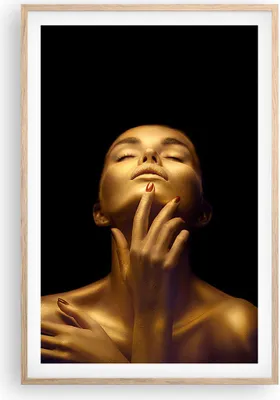 Produktbild von Gerahmtes Poster - Rahmen in heller Eiche - Gold Frau Stück - 61x91,5 cm - Wand Bild - Wanddeko - Wandbilder - Kunstposter - Wandposter - Bilderrahmen - Bilder - Kunstdruck - P2NPA61x91-4573