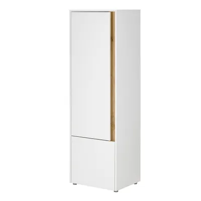 Produktbild von Stauraumschrank 157cm hoch, weiß mit Eiche, CRISP-61