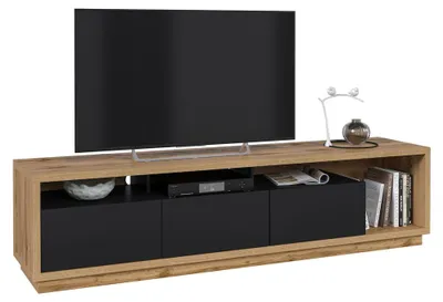 Produktbild von Lowboard CELINE TV-Element 200x45x50cm Eiche Wotan schwarz matt