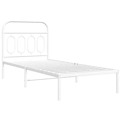 Produktbild von Bettgestell mit Kopfteil Metall Weiß 90x200 cm
