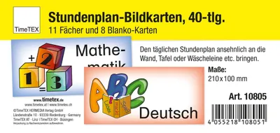 Produktbild von TimeTEX Stundenplan-Bildkarten aus Pappe, 40-tlg.