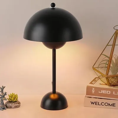 Produktbild von Kabellos Nachttischlampen,LED Tischlampe,Touch Dimmbare kuppelförmige Tischleuchte,3 Lichtfarben Pilzlampe,Schreibtischlampe,Dekotischlampe, Schwarz